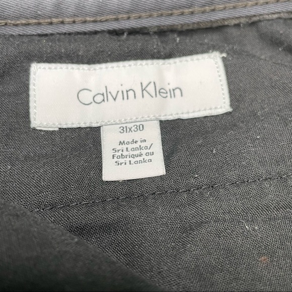 Calvin Klein Mens Blue Gray Khaki Flat Front Size 31 x 30 Cotton Slacks Pants - Picture 5 of 8